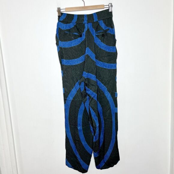 Seek Collective Echo Print Silk Pants Black Blue Womens Small Lounge - Picture 6 of 7